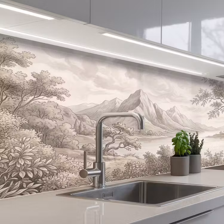 Landschap - Bergen - Meer - Natuur keuken achterwand 2 middel -3d_schuin