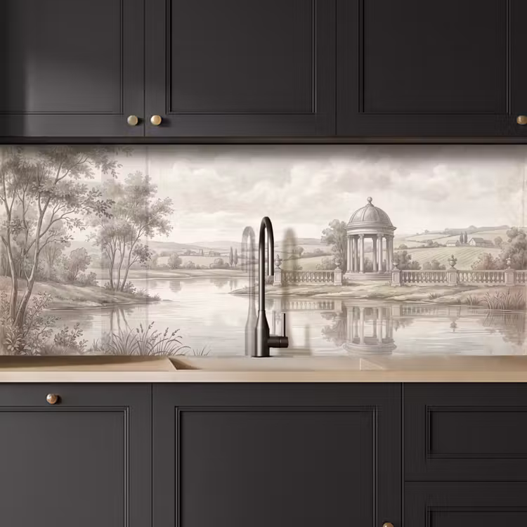 Landschap - Water - Natuur - Sepia keuken achterwand 2 middel -sfeer1