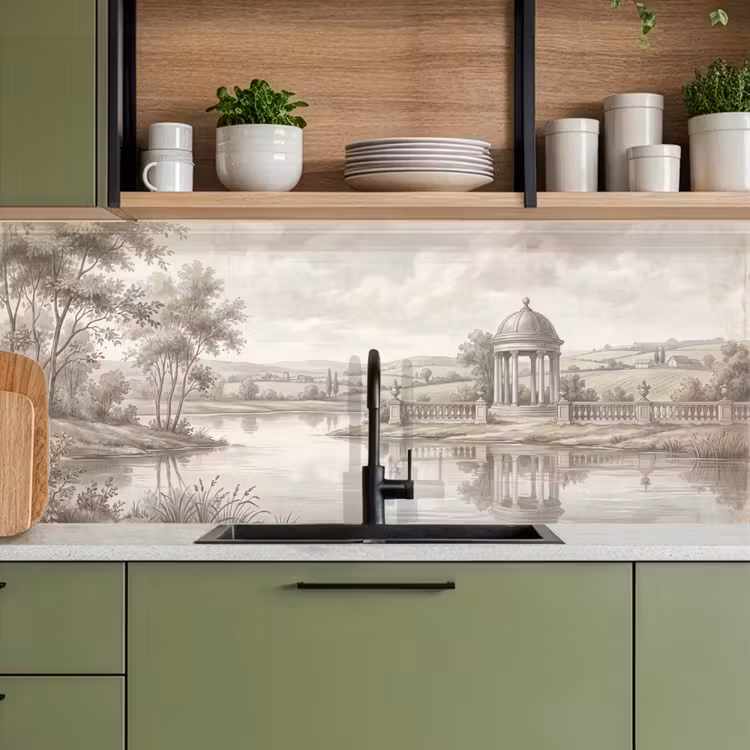 Landschap - Water - Natuur - Sepia keuken achterwand 2 middel -sfeer3