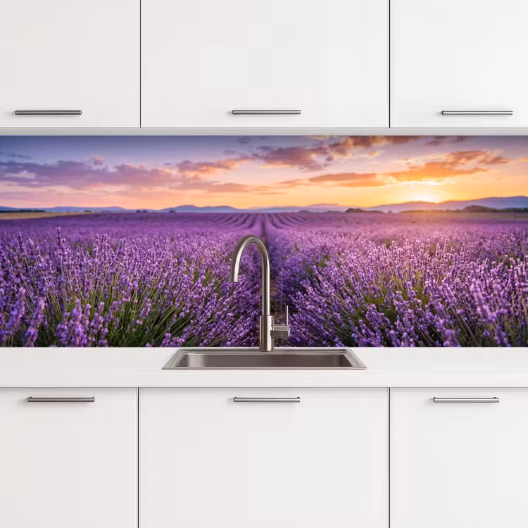Lavendel - Veld - Natuur - Paars keuken achterwand 2 middel -3d