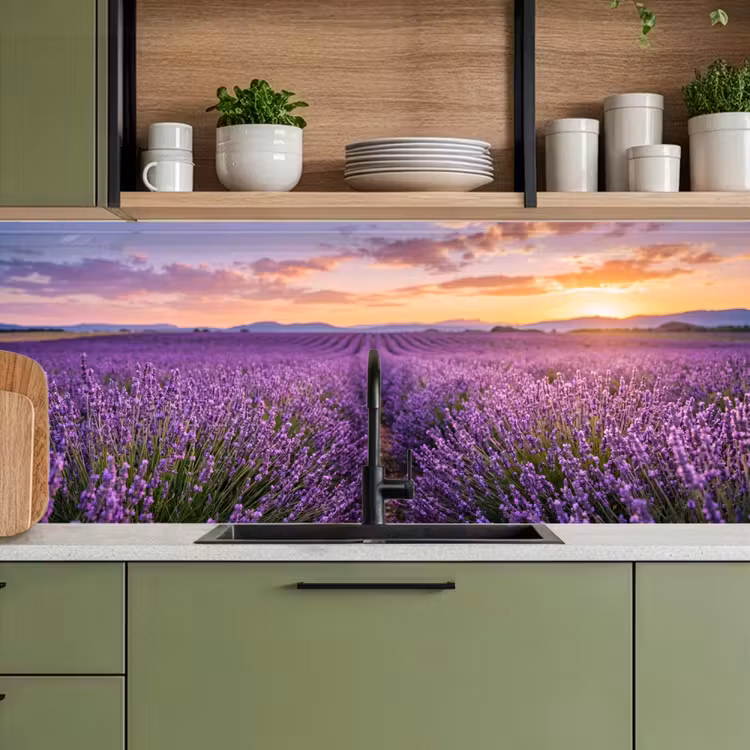 Lavendel - Veld - Natuur - Paars keuken achterwand 2 middel -sfeer3