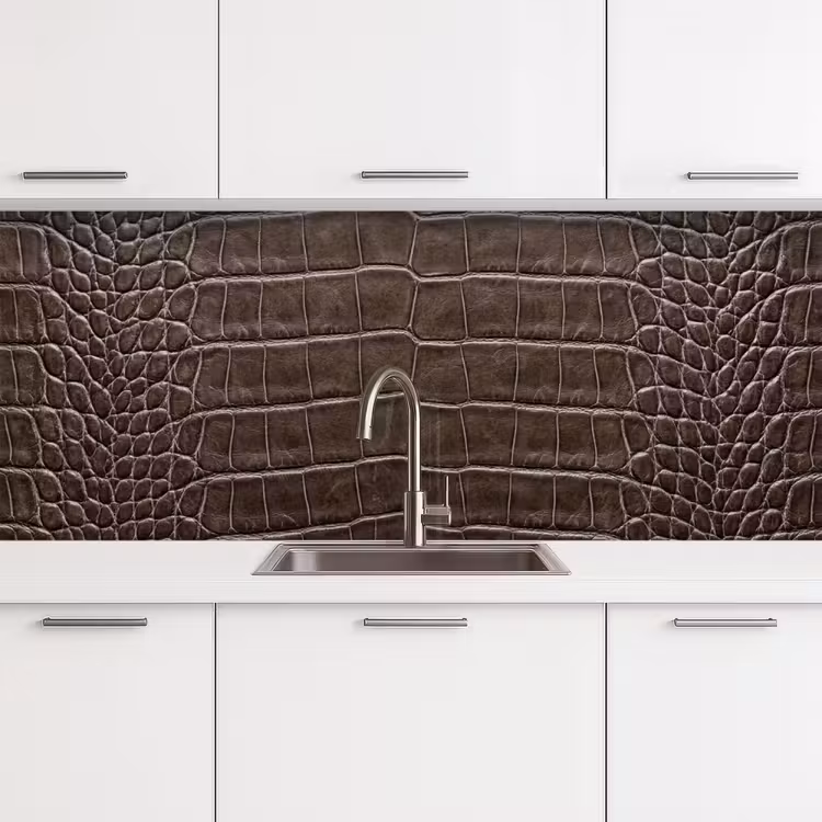 Leer - Krokodil - Mat keuken achterwand 2 middel -3d