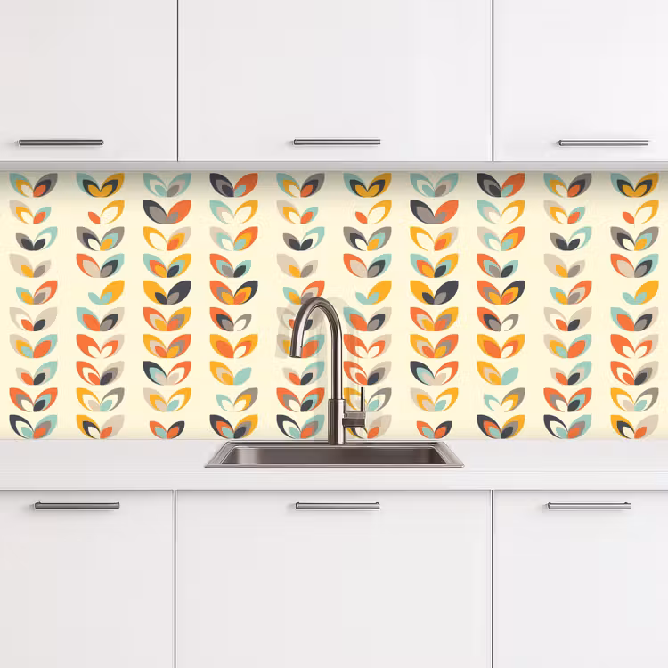 Bladeren - Jaren 50 - Patroon keuken achterwand 2 middel 871 -3d