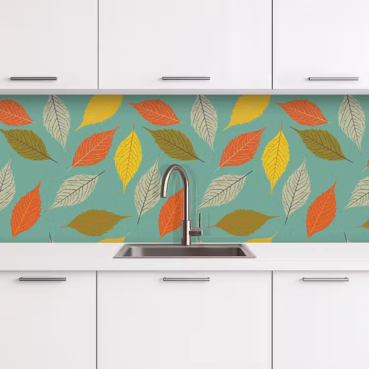 Bladeren - Herfst - Vintage - Pastel - Patroon keuken achterwand 2 middel 871 -3d