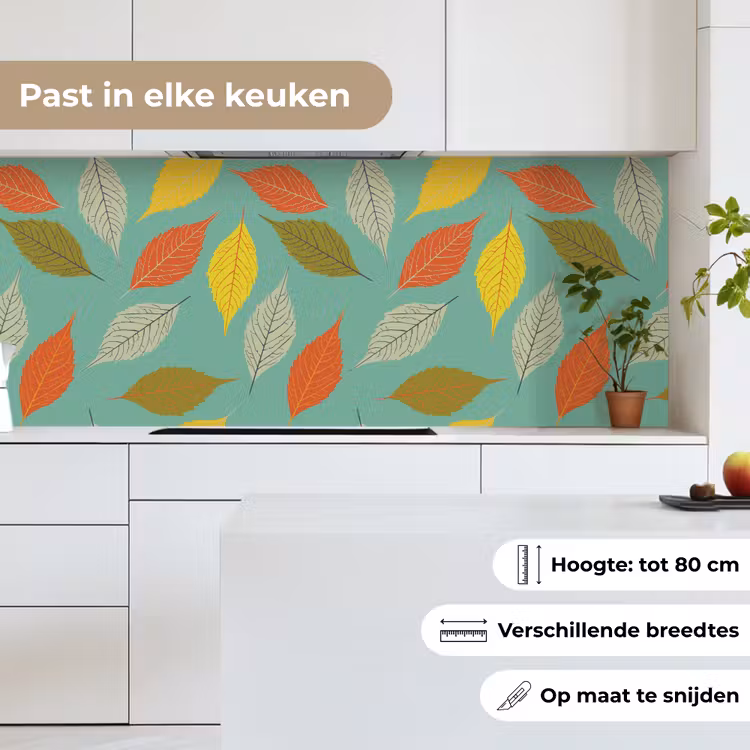 Bladeren - Herfst - Vintage - Pastel - Patroon keuken achterwand 2 middel 871 -sfeer4_NL