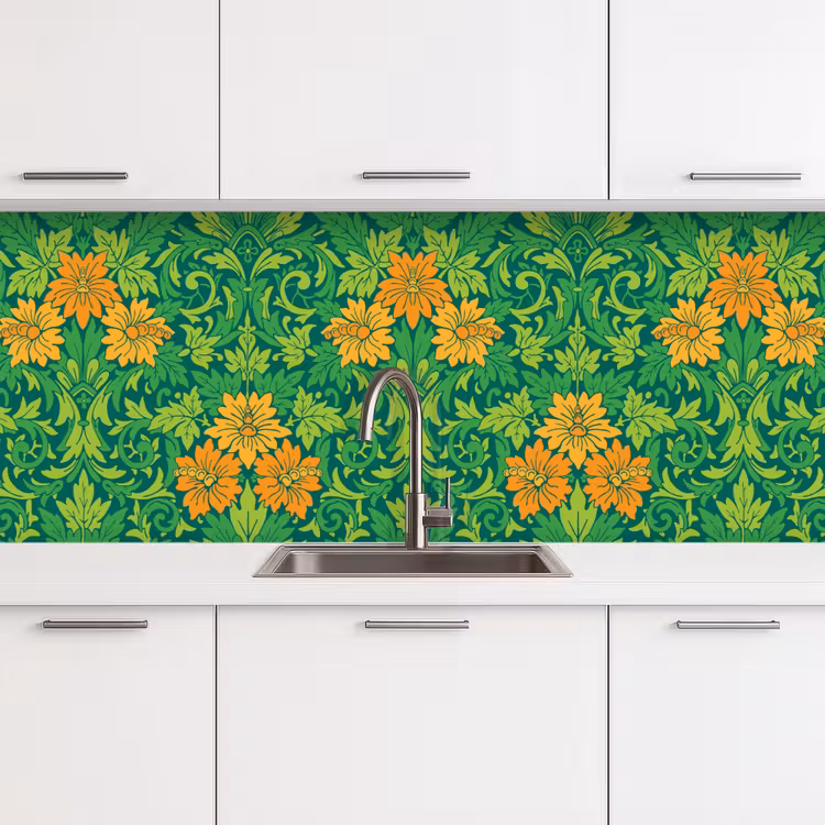 Bladeren - Bloemen - Boho - Hippie - Patronen keuken achterwand 2 middel 871 -3d