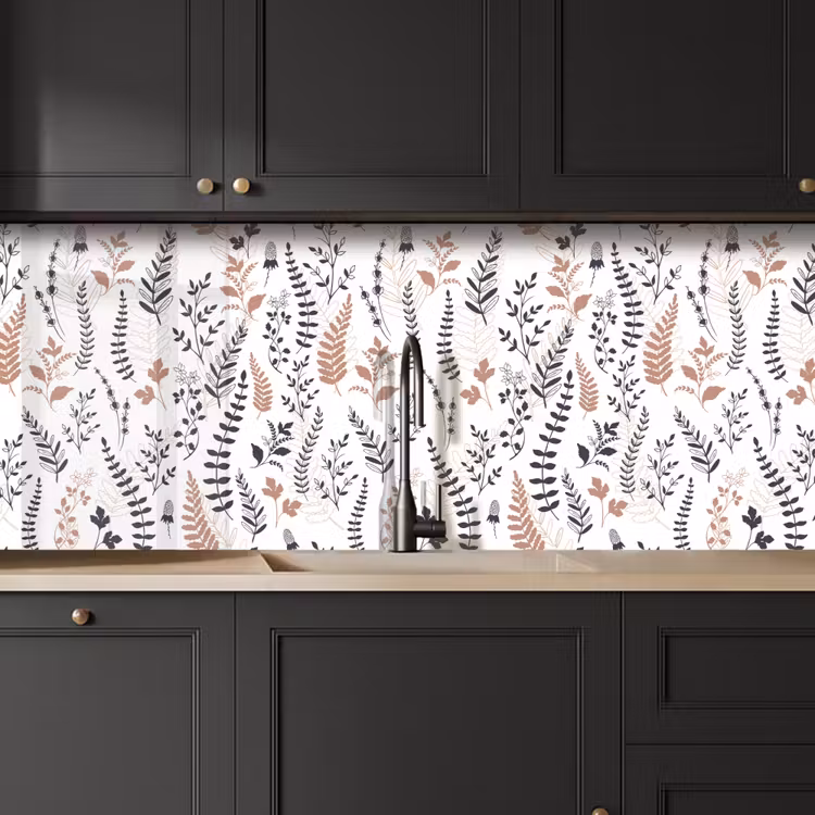 Bladeren - Bloemen - Design keuken achterwand 2 middel 871 -sfeer1