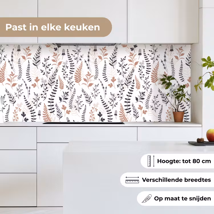 Bladeren - Bloemen - Design keuken achterwand 2 middel 871 -sfeer4_NL