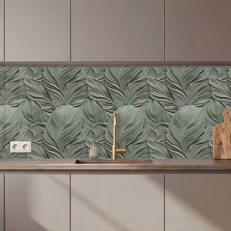 Bladeren - Textuur - Groen keuken achterwand 2 middel 871 zz_3dshopping