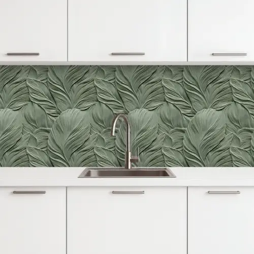 Bladeren - Textuur - Groen keuken achterwand 2 middel 871 -3d