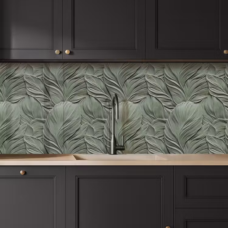 Bladeren - Textuur - Groen keuken achterwand 2 middel 871 -sfeer1