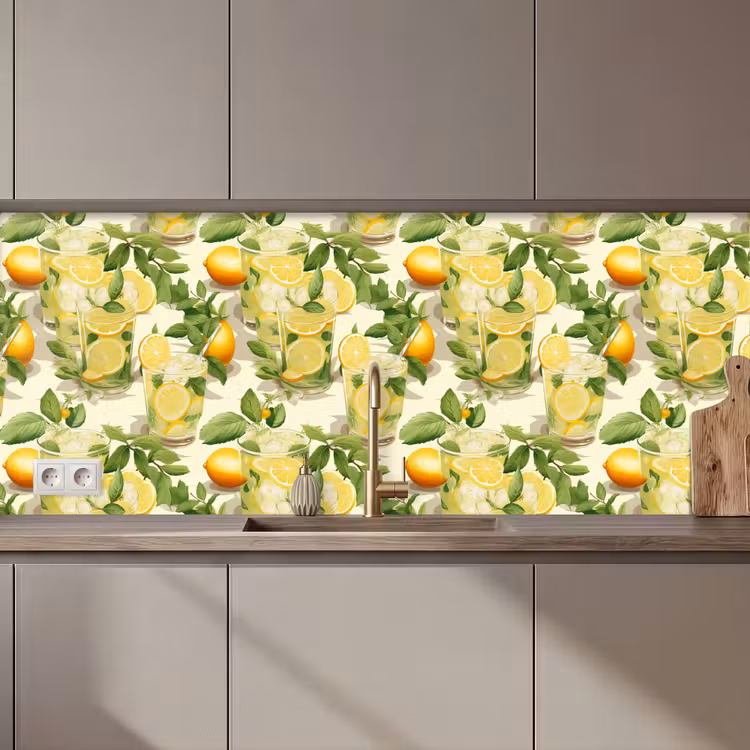 Citroen - Drankje - Glas - Munt keuken achterwand 2 middel 871 zz_3dshopping