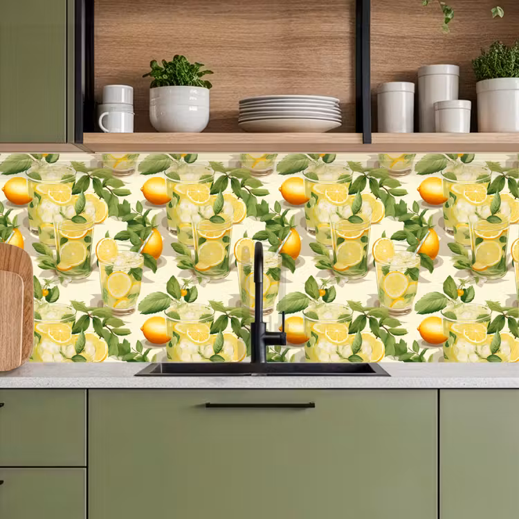 Citroen - Drankje - Glas - Munt keuken achterwand 2 middel 871 -sfeer3