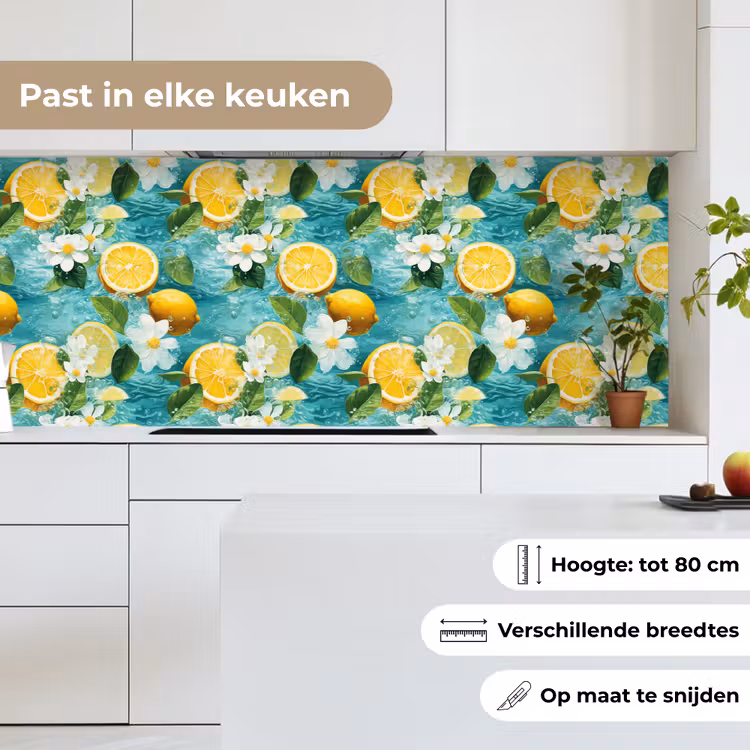 Citroen - Bloemen - Bruisend - Water keuken achterwand 2 middel 871 -sfeer4_NL