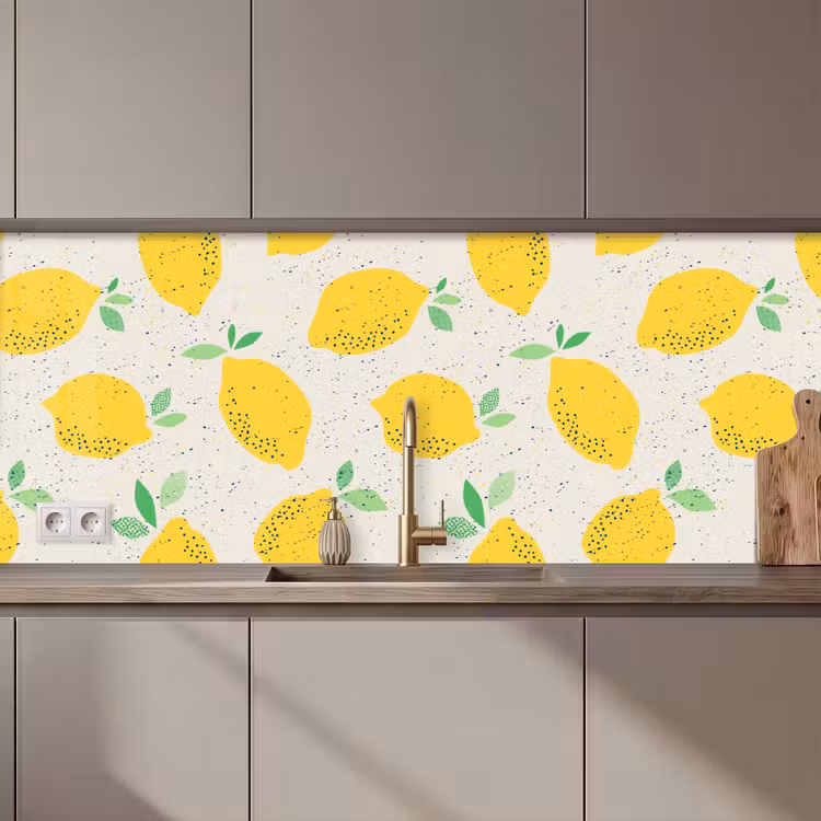 Citroen - Fruit - Vintage - Design keuken achterwand 2 middel 871 zz_3dshopping