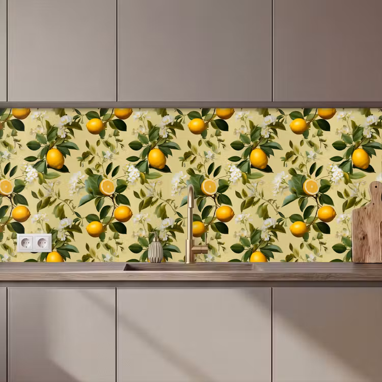 Citroen - Groen - Bloesem keuken achterwand 2 middel 871 zz_3dshopping