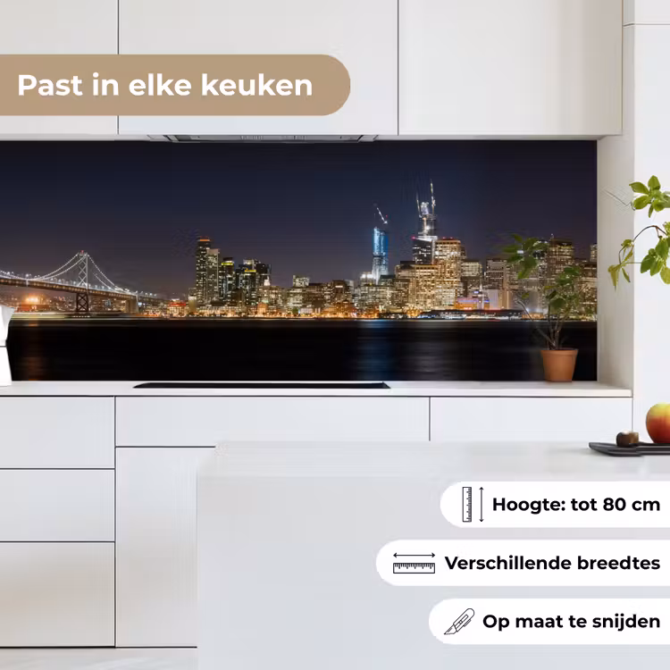Verlichting - Hemel - Wolkenkrabbers - Skyline keuken achterwand 2 middel -sfeer4_NL