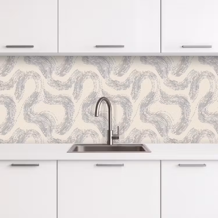 Lijnen - Patroon - Beige - Minimalistisch keuken achterwand 2 middel 871 -3d