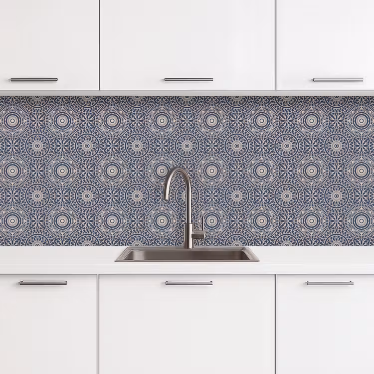 Mandala - Blauw - Patroon keuken achterwand 2 middel 871 -3d