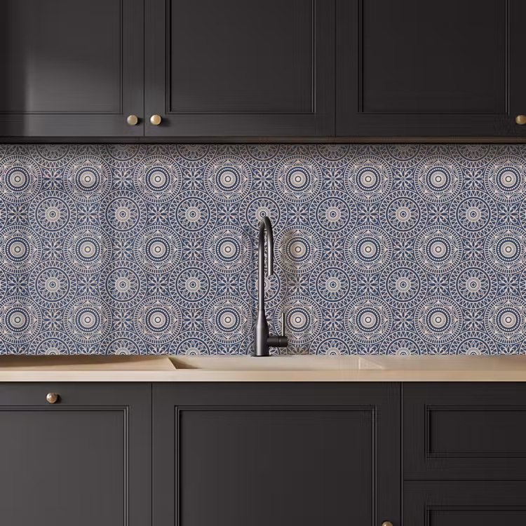 Mandala - Blauw - Patroon keuken achterwand 2 middel 871 -sfeer1