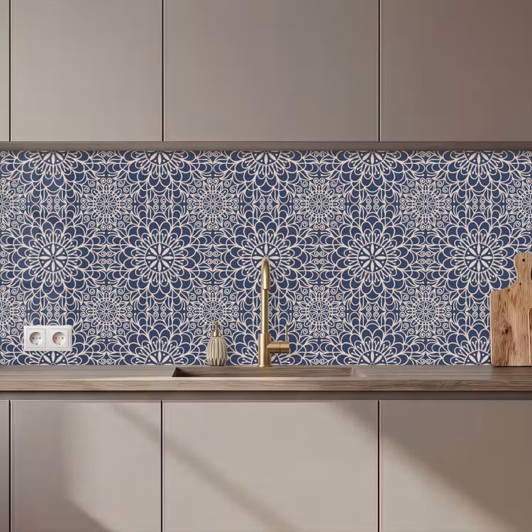 Mandala - Blauw - Patronen keuken achterwand 2 middel 871 zz_3dshopping
