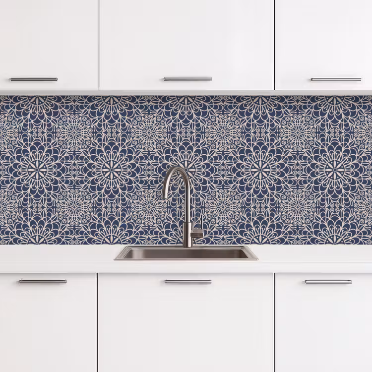 Mandala - Blauw - Patronen keuken achterwand 2 middel 871 -3d