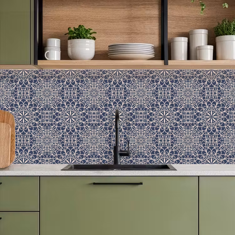 Mandala - Blauw - Patronen keuken achterwand 2 middel 871 -sfeer3