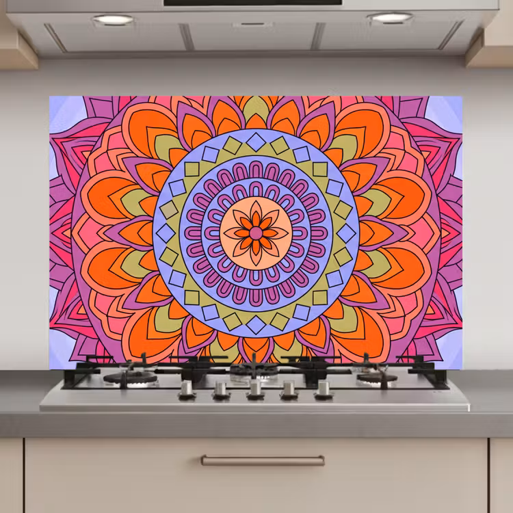 Mandala - Cirkel - Abstract - Kleurrijk - Patroon keuken achterwand spatscherm klein -3d_website