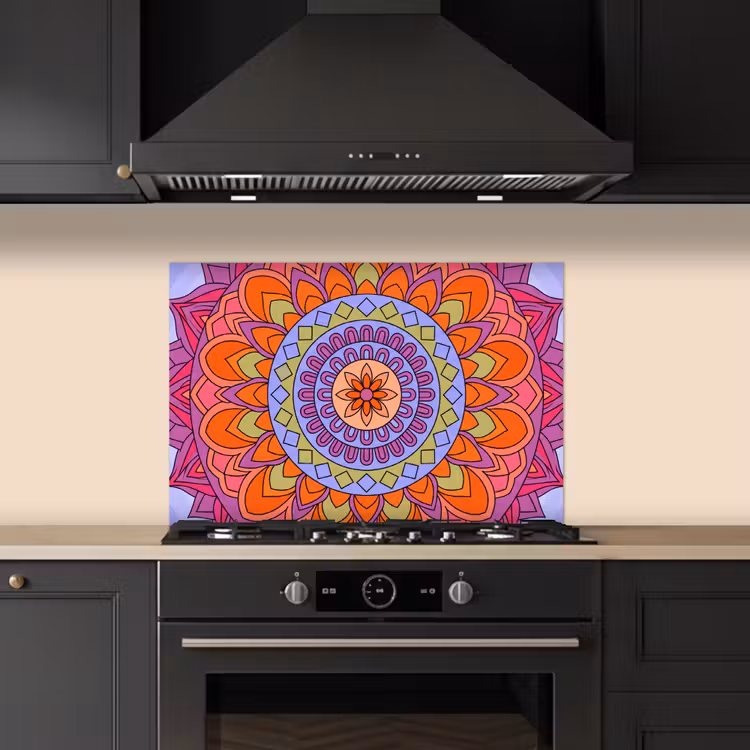 Mandala - Cirkel - Abstract - Kleurrijk - Patroon keuken achterwand spatscherm klein -sfeer1