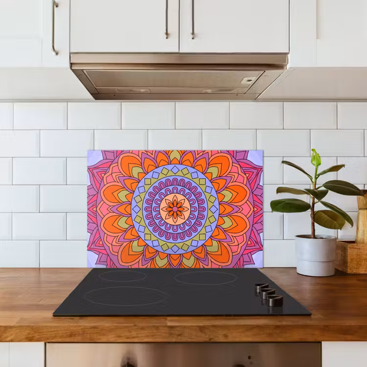 Mandala - Cirkel - Abstract - Kleurrijk - Patroon keuken achterwand spatscherm klein -sfeer2