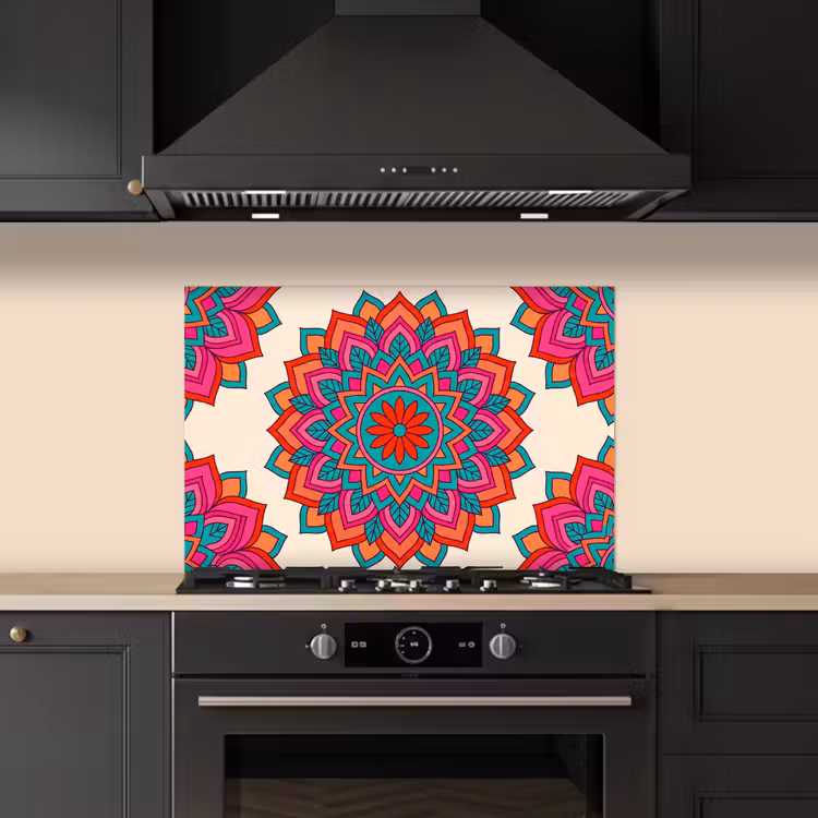 Mandala - Patroon - Abstract - Kleurrijk - Modern keuken achterwand spatscherm klein -sfeer1