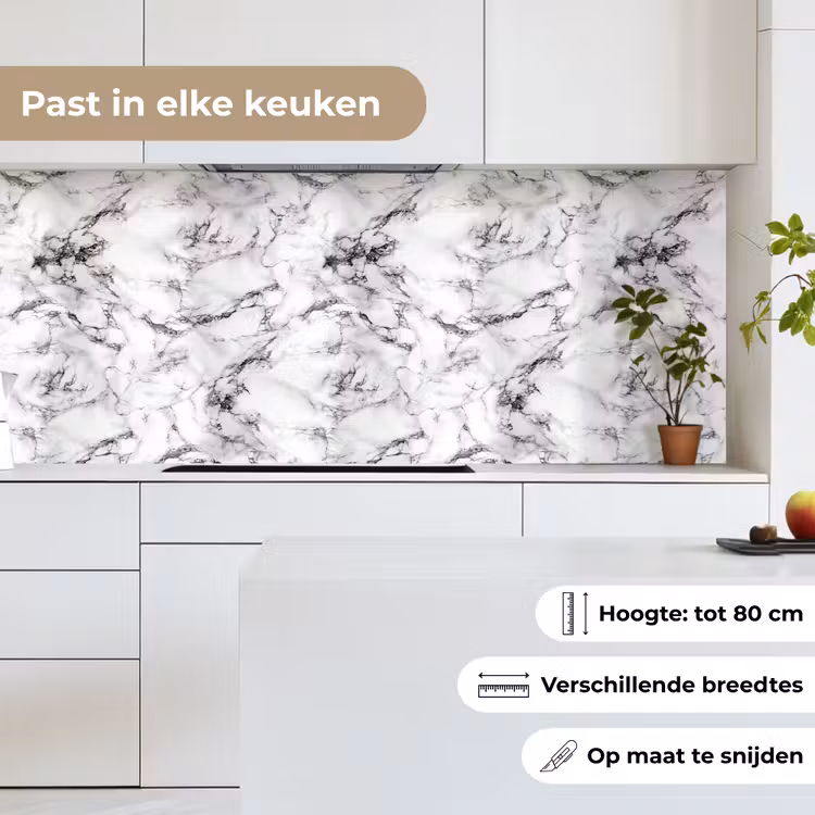 Marmer - Zwart - Dramatisch - Wit keuken achterwand 2 middel 871 -sfeer4_NL