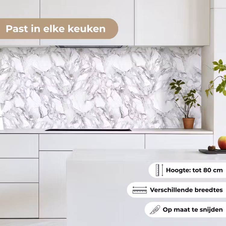 Marmer - Gelaagd - Brekend - Grijsstructuur keuken achterwand 2 middel 871 -sfeer4_NL