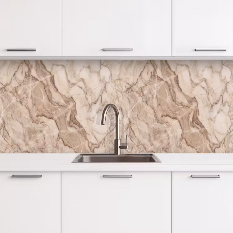 Marmer - Aderen - Textuur - Beige - Modern keuken achterwand 2 middel -3d