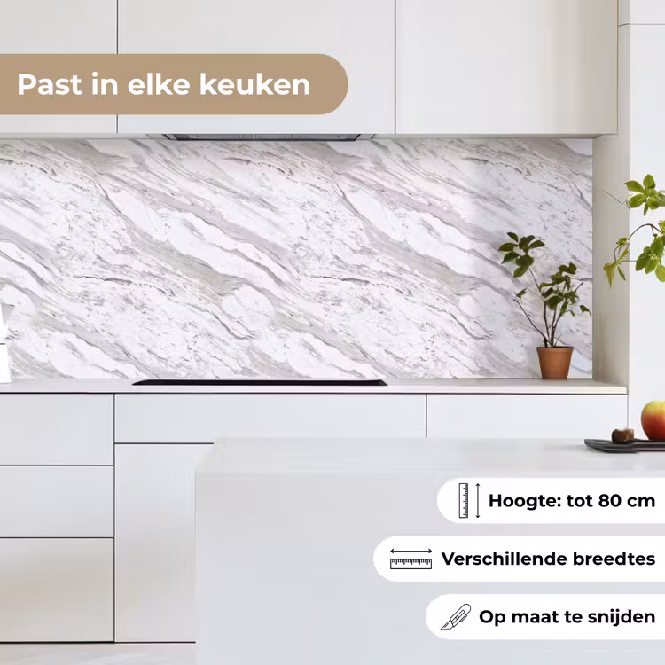Marmer - Wit - Grijsgroen keuken achterwand 2 middel 871 -sfeer4_NL