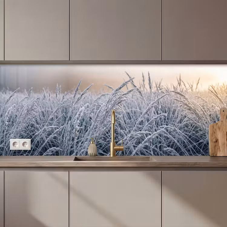 Rijp - Gras - Kristallen - Winter - Minimalistisch keuken achterwand 2 middel zz_3dshopping
