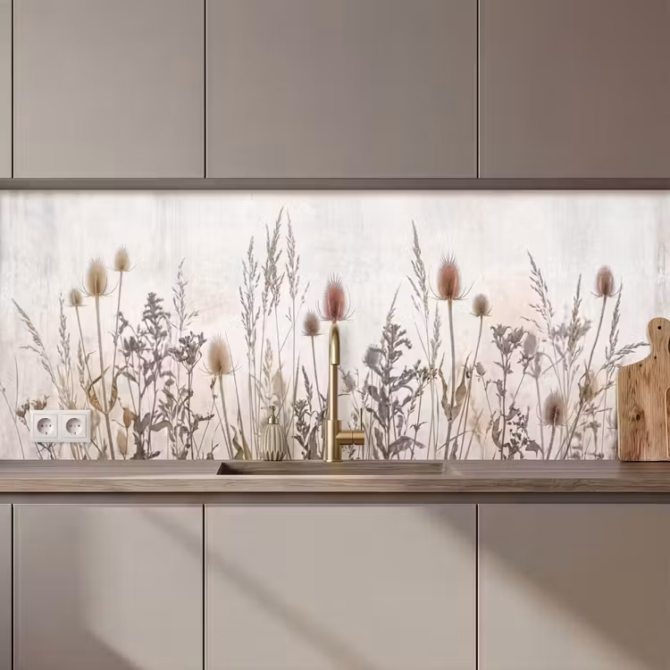 Weidebloemen - Design - Sepia keuken achterwand 2 middel zz_3dshopping