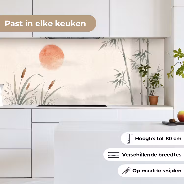 Minimalistisch - Bamboe - Groen keuken achterwand 2 middel -sfeer4_NL