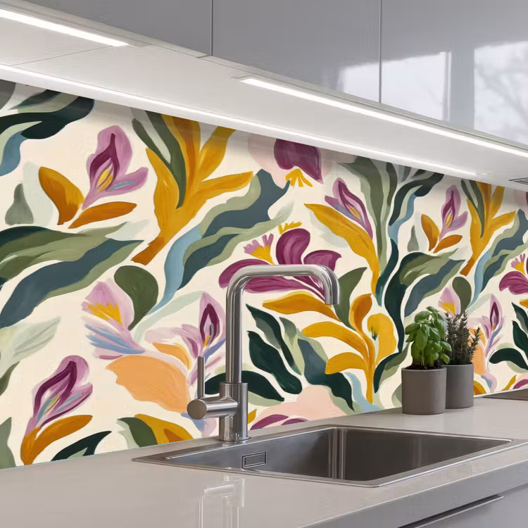 Modern - Abstract - Kleurrijk keuken achterwand 2 middel 871 -3d_schuin