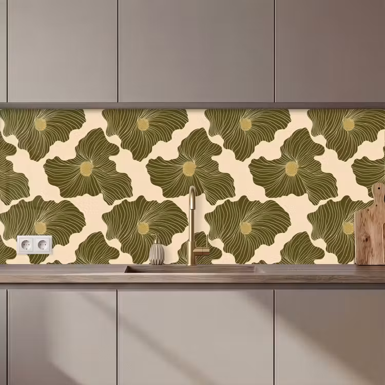 Modern - Abstract - Groen keuken achterwand 2 middel 871 zz_3dshopping