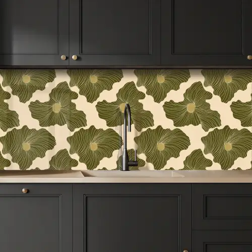 Modern - Abstract - Groen keuken achterwand 2 middel 871 -sfeer1