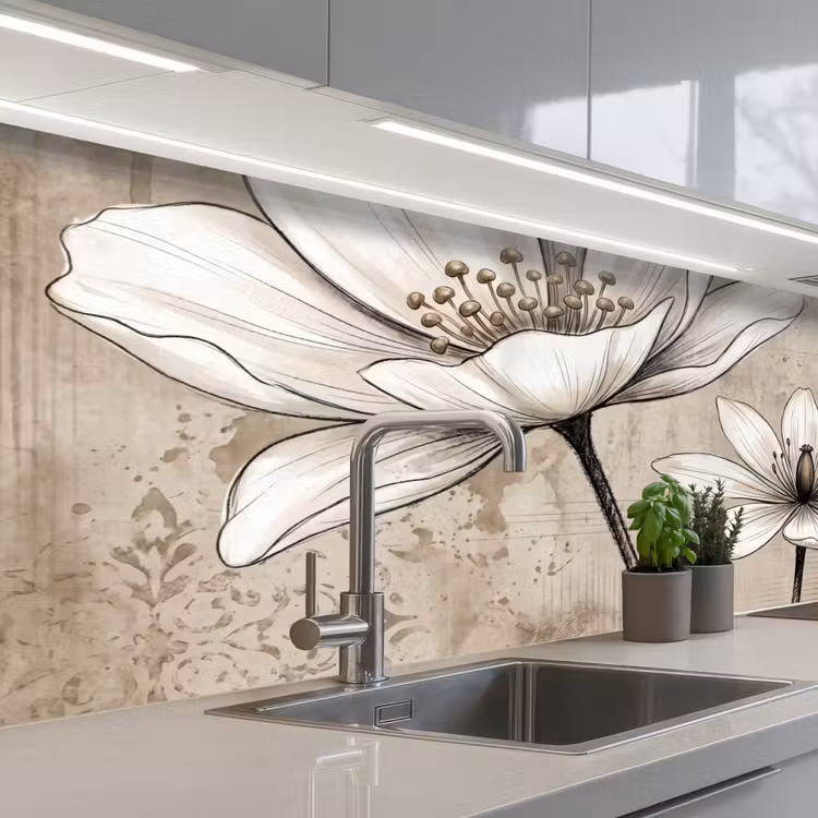 Modern - Design - Wit keuken achterwand 2 middel -3d_schuin