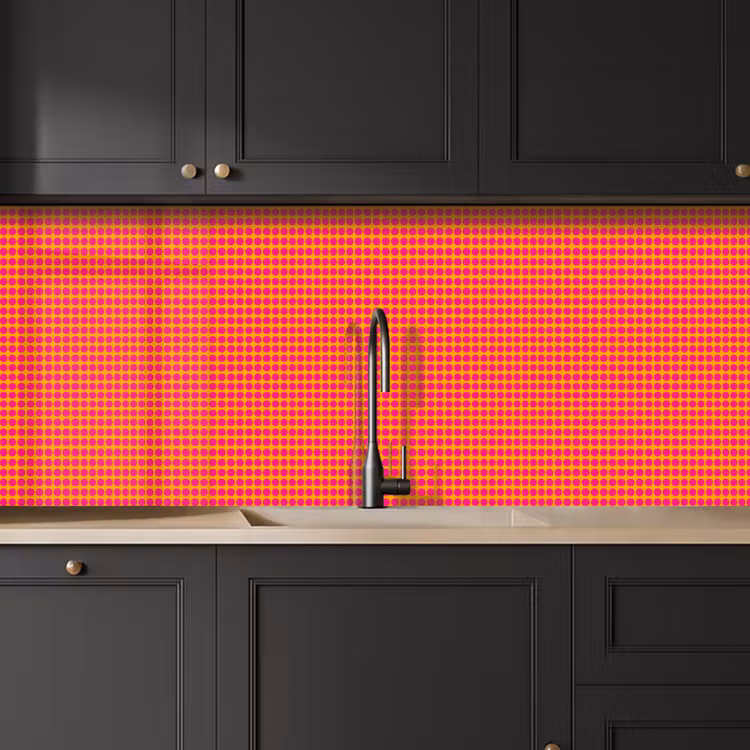 Modern - Stippen - Oranje keuken achterwand 2 middel 871 -sfeer1
