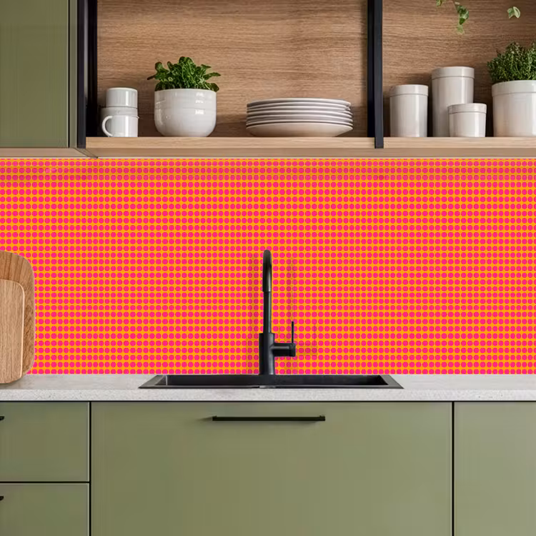 Modern - Stippen - Oranje keuken achterwand 2 middel 871 -sfeer3
