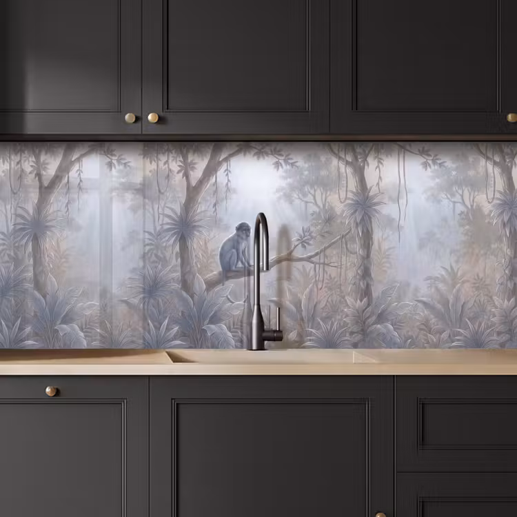 Aap - Boom - Jungle - Natuur - Grijs keuken achterwand 2 middel -sfeer1
