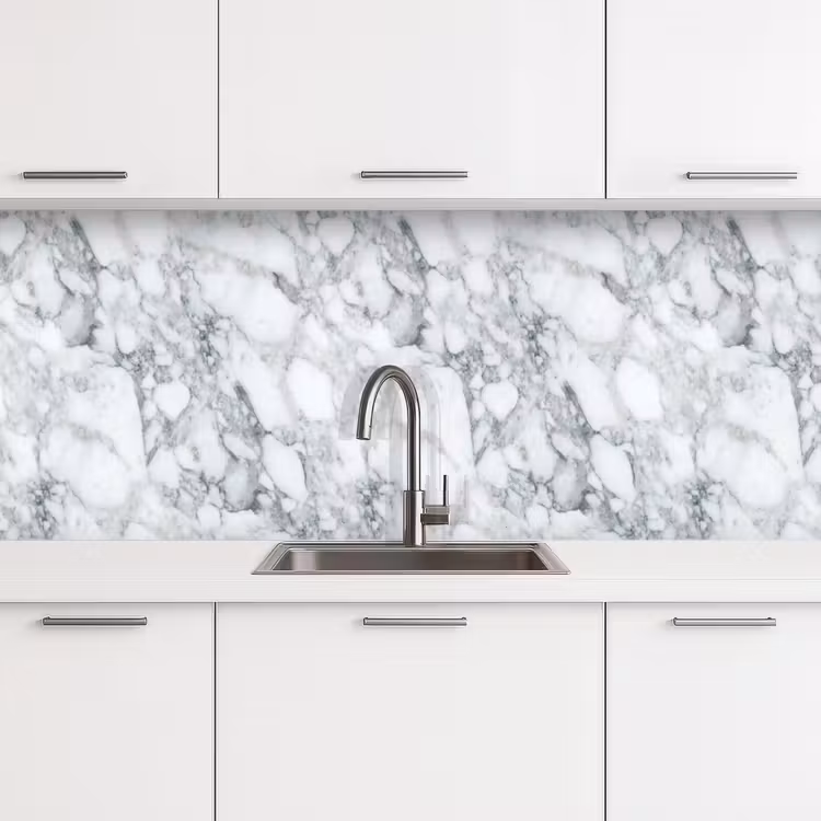 Mozaïek - Marmer - Wit - Onregelmatig keuken achterwand 2 middel 871 -3d