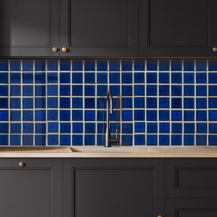 Mozaïek - Tegels- Glanzend - Blauw keuken achterwand 2 middel 871 -sfeer1