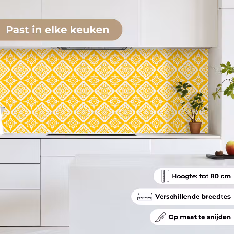 Mozaïek - Vintage - Geel - Patronen keuken achterwand 2 middel 871 -sfeer4_NL