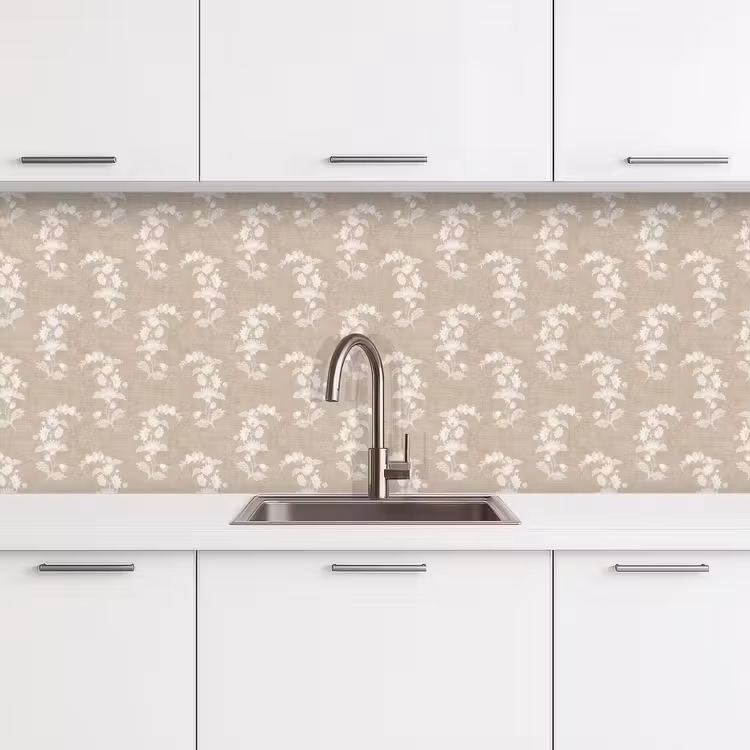 Motief - Beige - Linnen keuken achterwand 2 middel 871 -3d