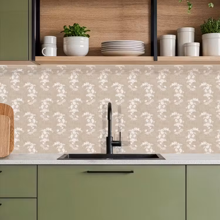 Motief - Beige - Linnen keuken achterwand 2 middel 871 -sfeer3